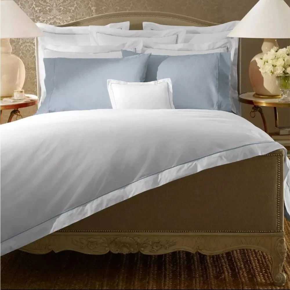 NWT Ralph Lauren Queen Flat Sheet Organic Cotton Palmer Polo Sky Blue